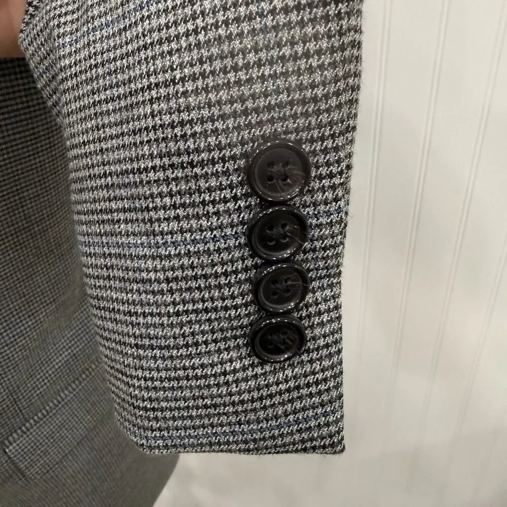 Lauren Ralph Lauren 48R Gray Houndstooth 2-Button Single-Vent Sports Coat